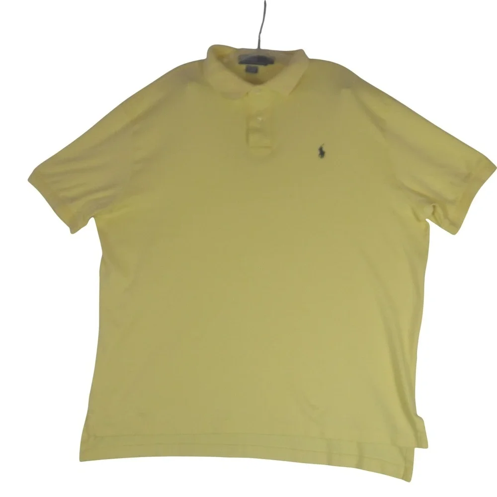 Polo Ralph Lauren‎ Mens Yellow Classic Fit Short Sleeve Polo Shirt XL Golf